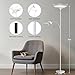 SIBRILLE Upgraded 2-Light Torchiere Floor Lamp - 34W Color Changing Standing Lamp with Remote, Rotatable Floor Reading Light, Modern Standing Light with for Living Room Bedroom Office, White