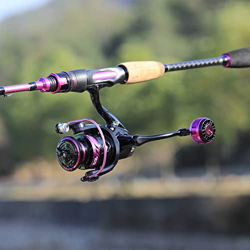 Sougayilang Fishing Pole, Spinning Fishing Rod and Reel Combo, 2Pcs Fishing Rod Combo-Purple-6.9ft and 2000 Spinning Reel - Image 7