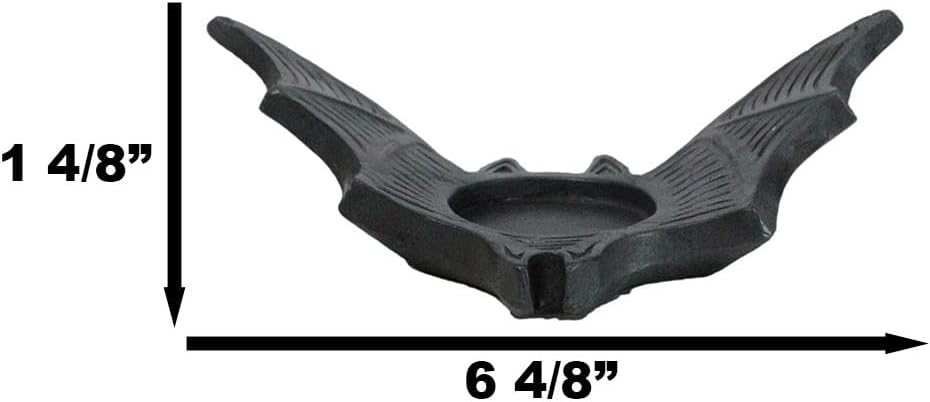 Ebros Gift Gothic Spirit Devil of The Night Dracula Winged Vampire Bat Votive Tea Light Candle Holder Figurine Ossuary Macabre Halloween Decor Sculpture (1)