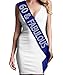 60th Birthday Supplies for Women - Rhinestone 60 & Fabulous Satin Sash - Navy Blue