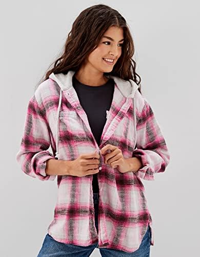 American Eagle Women's Oversized Flannel Hoodie, Pink, S : Buy Online at  Best Price in KSA - Souq is now Amazon.sa: Fashion