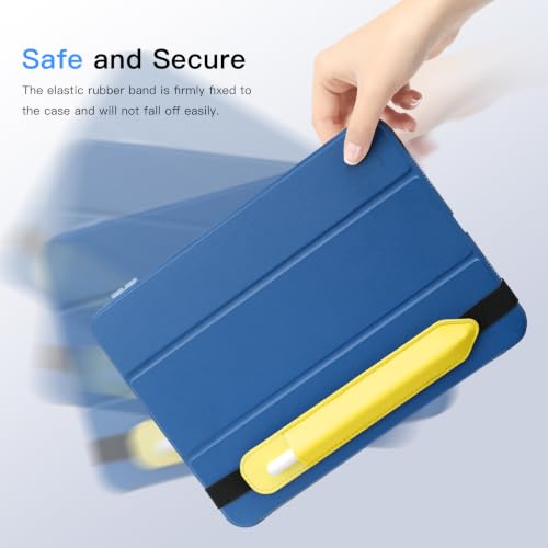 Image of MoKo Pencil Case Holder Fit The Apple Pencil (Pro and USB-C and 1st and 2nd Gen), Detachable Elastic Pocket for Stylus Pen with Elastic Band Attached to iPad Case, Light Yellow
