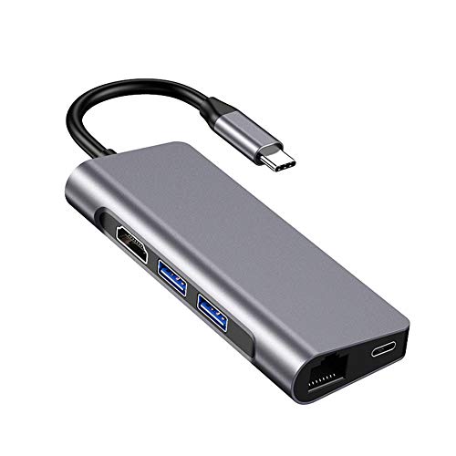 Typ C Adapter, USB Extender 7-in-1 Adapter mit 4K HDMI PD Ladeanschluss USB 3.0 Ports und SD/TF Card Slot Kabel für MacBook