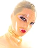 LBYLYH 100% Naturlatexmaske Stirnband SM Fetisch Latex-Maske Mit Einer Vollgesichtsmaske Von 0,4 Mm Latex Cosplay Kostüme Hoodie Unisex Hut Partei Gemacht,Flesh,XS