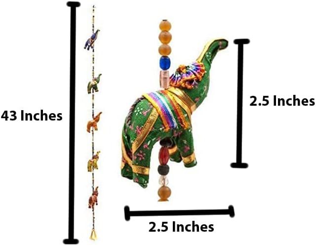 Indian Traditional Five Elephant Hanging Layer Door Hanging, Wall Hanging, Decorative Hanging