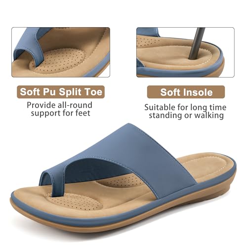 Image of Reimferce Summer Flat Sandals for Women: Comfortable Walking Dressy Slides for 2026 - Ladies Orthopedic Casual Shoes Indoor Outdoor