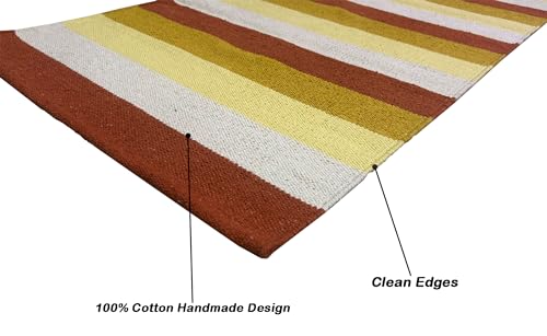 Image of 2x5 ft Cotton Carpet Runner - Lightweight, Foldable Rug for Hallway, Kitchen & Transitional Interiors