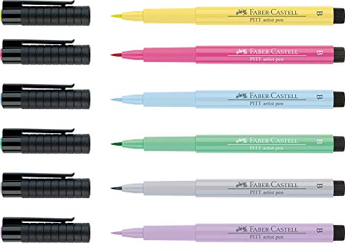 Image of Faber-Castell Pitt Artist B Extra Fine Pen Set - Pack Of 6 (Blue) Pitt Artist B Pen Set - Pack Of 6