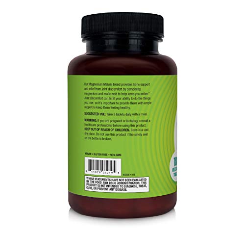 Natures Instincts Magnesium Malate 425Mg For Bone & Joint Health | Magnesium & Malic Acid | 180 Vegetarian Tablets #TOP5