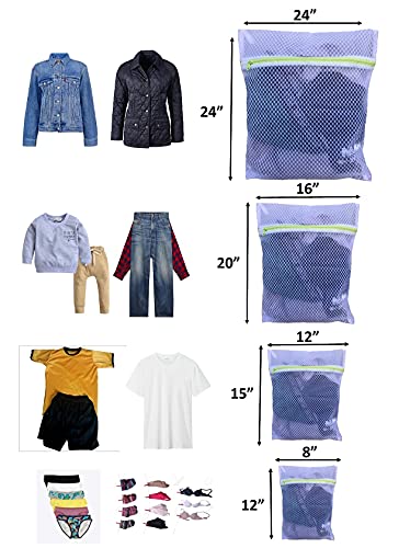TIDY 4 U (Pack of 6) mesh laundry bag for laundry use of delicate fabrics,sockdock sock laundry tool, and can serve as a hanging laundry bag, storage bag and dog wash bag. - Image 3