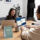 Tyqour Mini Desk Calendar 2025-2026 Small Desk Calendar Oct 2025 to Dec 2026 Desktop Calendar for School, Home and Office Supplies (Green) - Image 6