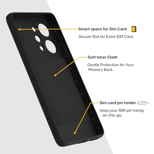 Image of Pikkme Back Cover for Realme P4 Power 5G Camera Protection 3D Hexa Cube Design Silicone Protective Bumper Case (Black)