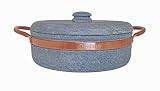 Cookstone 3.3 qt. soapstone braiser with copper handles | Non-toxic and Non-stick | Unique, durable and eco-friendly | The green alternative to cast iron