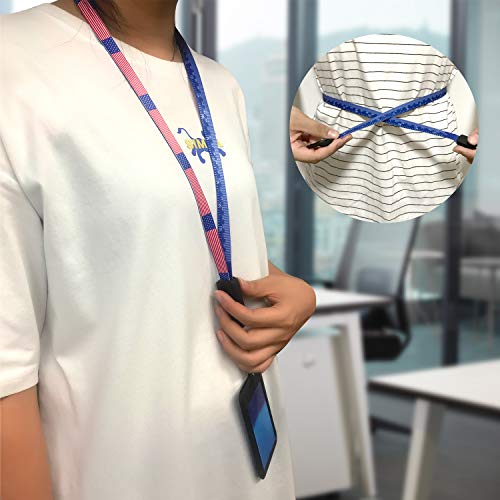 Abcool Stars And Stripes Tape Measure Usb Cable Badge Lanyard, Edc Multi Functional Phone Charging Metric Imperial Ruler Replacement Neck Id Strap With American Flag For Office Workshop Plant School #TOP2