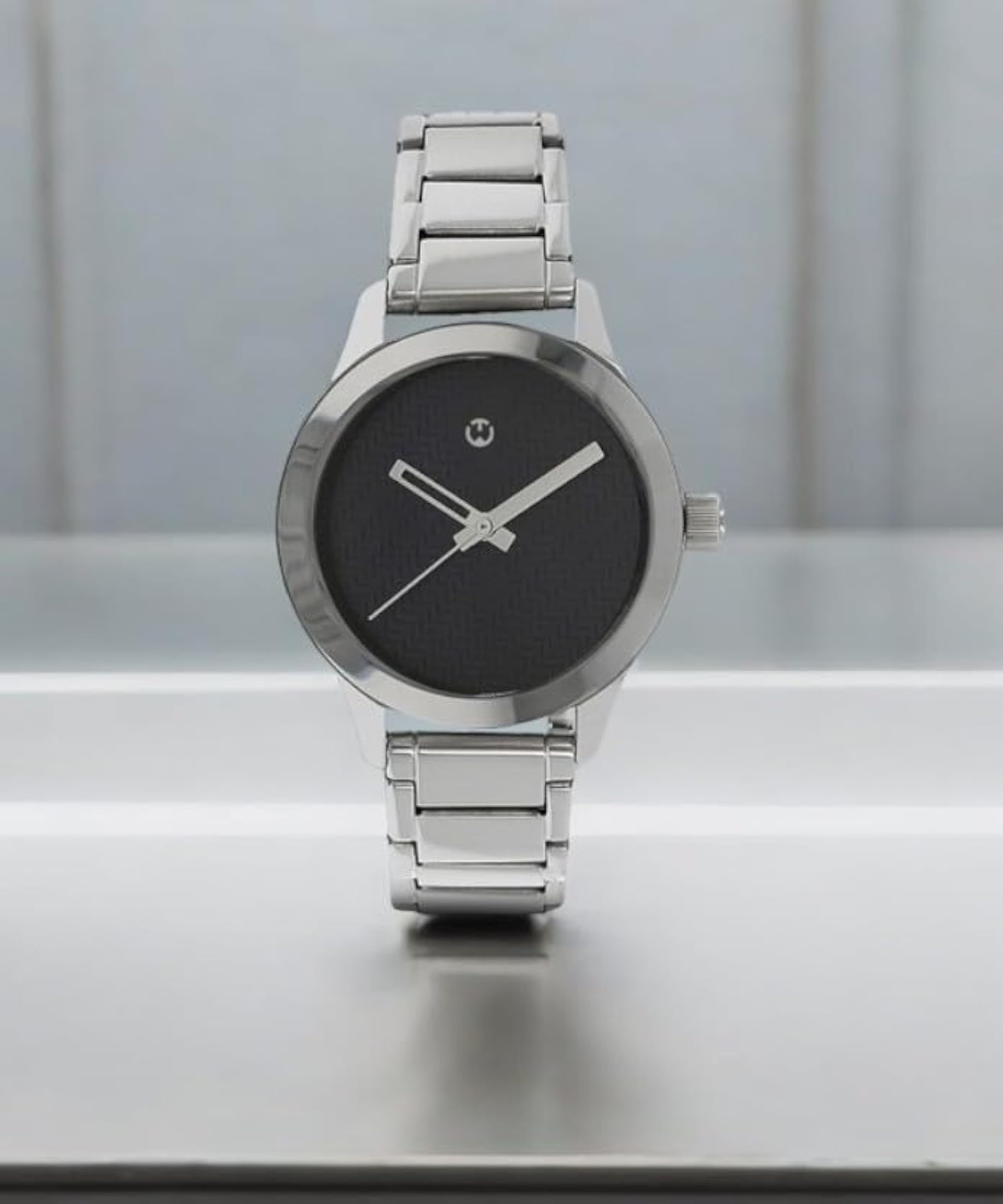 Women's Trendy Black Colour Dial with Silver Stainless Strap