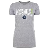 500 LEVEL Jaden McDaniels Minnesota Timberwolves Shirt for Women - Jaden McDaniels Minnesota Timberwolves Elite WHT (Heather Gray, X-Large)
