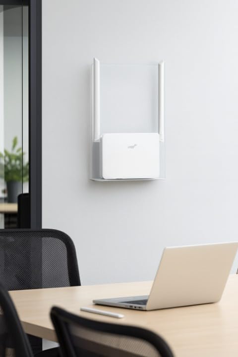 Image of Parikshit Sublimation Acrylic WiFi Internet Router Wall Mount Floating Shelf Holder Universal Storage Shelf Stand Routed (Router starght Stand)