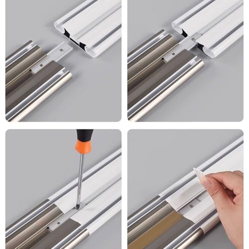 Bcofo Heavy-Duty Curtains Rails Double Row Ceiling Curtain Track Ceiling Mounted Silent Curtain Track Double Rails System for Privacy in Open Rooms Room Divider Easy Install(White,2.2m(7.2ft))