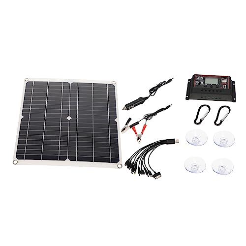 WOONEKY Small Portable Emergency Solar Charger 25W Solar Panel Charger Kit for Outdoor Solar Panel Charging