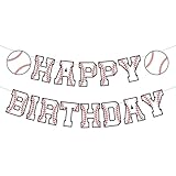 Supervitae Happy Birthday Banner Baseball, Baseball Birthday Banner, Baseball Birth Day Party Hanging Decorations Sport Theme Party Supplies for Baseball Player Gift Sport Party Favors Decoration