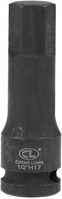 TOP-VIGOR Impact Hex Bit Socket, 1/2" Drive x H17 (17mm) Allen Key Socket, Premium CR-MO Steel Bits, Hex Bit with 78mm Length for Torque Wrench, Ratchet Wrench, Impact Power Drills