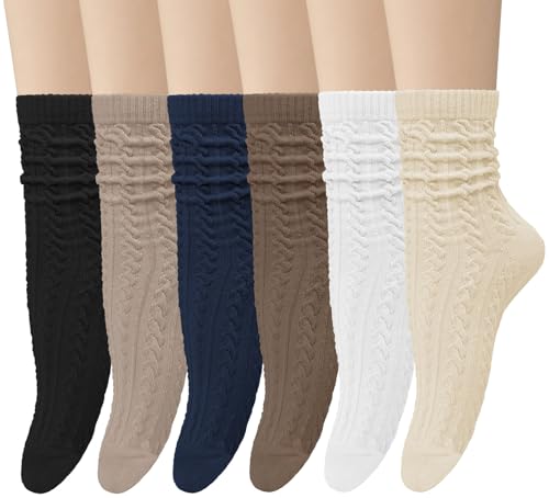 Chalier 6 Pairs Womens Crew Socks, Retro Casual...