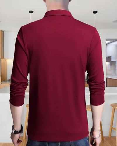 Image of Noble Monk Men's Polycotton Regular Fit Full Sleeves Polo T-Shirt