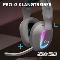 Logitech G522 Lightspeed kabelloses Gaming-Headset und G515 Lightspeed TKL kabellose Gaming-Tastatur, Premium-Headset und -Tastatur mit Bluetooth und Kabelverbindung, PC (QWERTZ) - Wieß – Ansicht 5