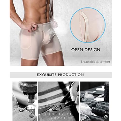 Men's Underwear Boxer Briefs Tummy Control Body Shaper Padded Enhancing Underwear Butt Lifter Shapewear2