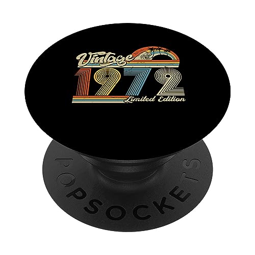 Regalos retro de cumpleaños vintage de 1972 para hombres y mujeres de los años 70 y 80 PopSockets PopGrip Intercambiable