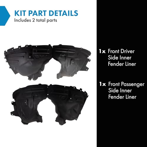 Image of TRQ Front Inner Fender Liner Set Compatible with 2020-2022 Ford Explorer Police Interceptor Utility FO1248204 FO1249204
