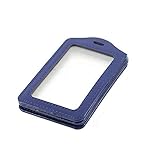 Style : vertical Lot de 5 porte-cartes verticaux en similicuir PU pour cartes d\'identité, badges, etc. Bleu