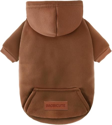 Image of 1 Pack Dog Hoodie Warm Hood Dog Sweater Cold Weather Small Dogs Sweatshirt Comfort Pet Clothes for Small Medium Dogs with Pockets Chihuahua Clothes for Male Female Girl Boy Sporty Daily Wear