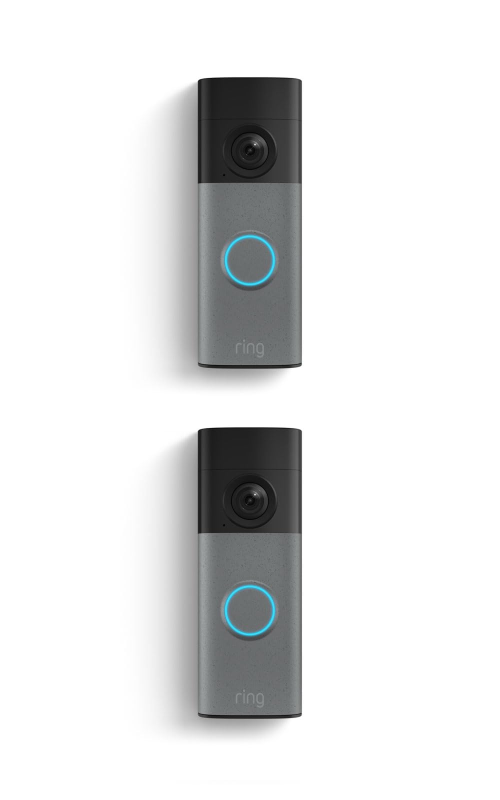 Ring Battery Doorbell (newest model), Retinal 2K with wide-angle video, up to 6x Enhanced Zoom, Two-Way Talk, and Built-In Battery, 2-pack Speckled Gray