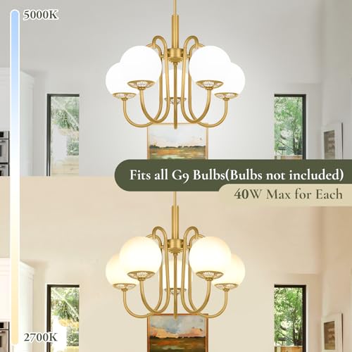 Beslowe JP21815.5GDP Gold Chandelier, 5-Light Mid Century Brass Chandeliers thumb #5