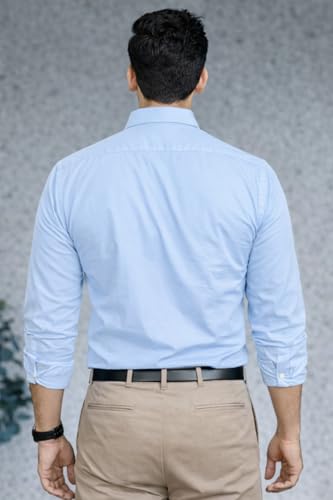 Image of Men Cotton Blend Full Sleeve Shirt for Man | Casual Business Party Festival Regular Fit, Long Sleeve with Chest Pocke | Formal Shirt for Men