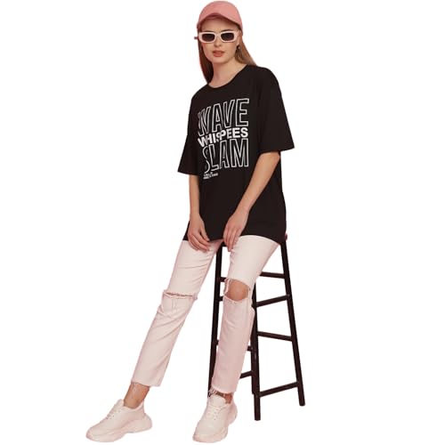Image of Mack Jonney Printed Round Neck Cotton Regular Fit Oversize Half Sleeves Tshirt for Women(Pack of 3)-MACK631145