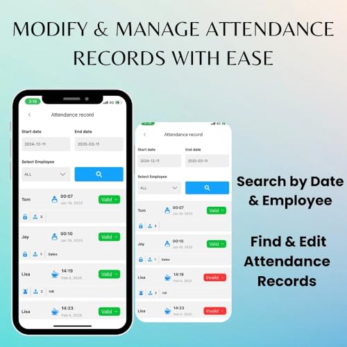 Tymelix App-Based Time Clock for Small Business – Employee Fingerprint Attendance, No Monthly Fee, iOS/Android Compatible, 10 IC Cards Included - Thumbnail 6