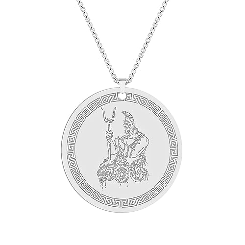 Collier Hades pendentif medaillon acier inoxydable idee cadeau anniversaire homme