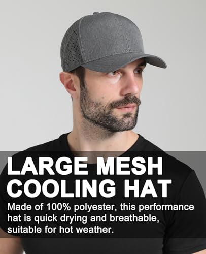 Image of Oversize XL XXL Quick Dry Baseball Cap, Large Performance Snapback Hats, Laser Cut Mesh Ball Cap for Men Big Heads 23.5 inch-26 inch