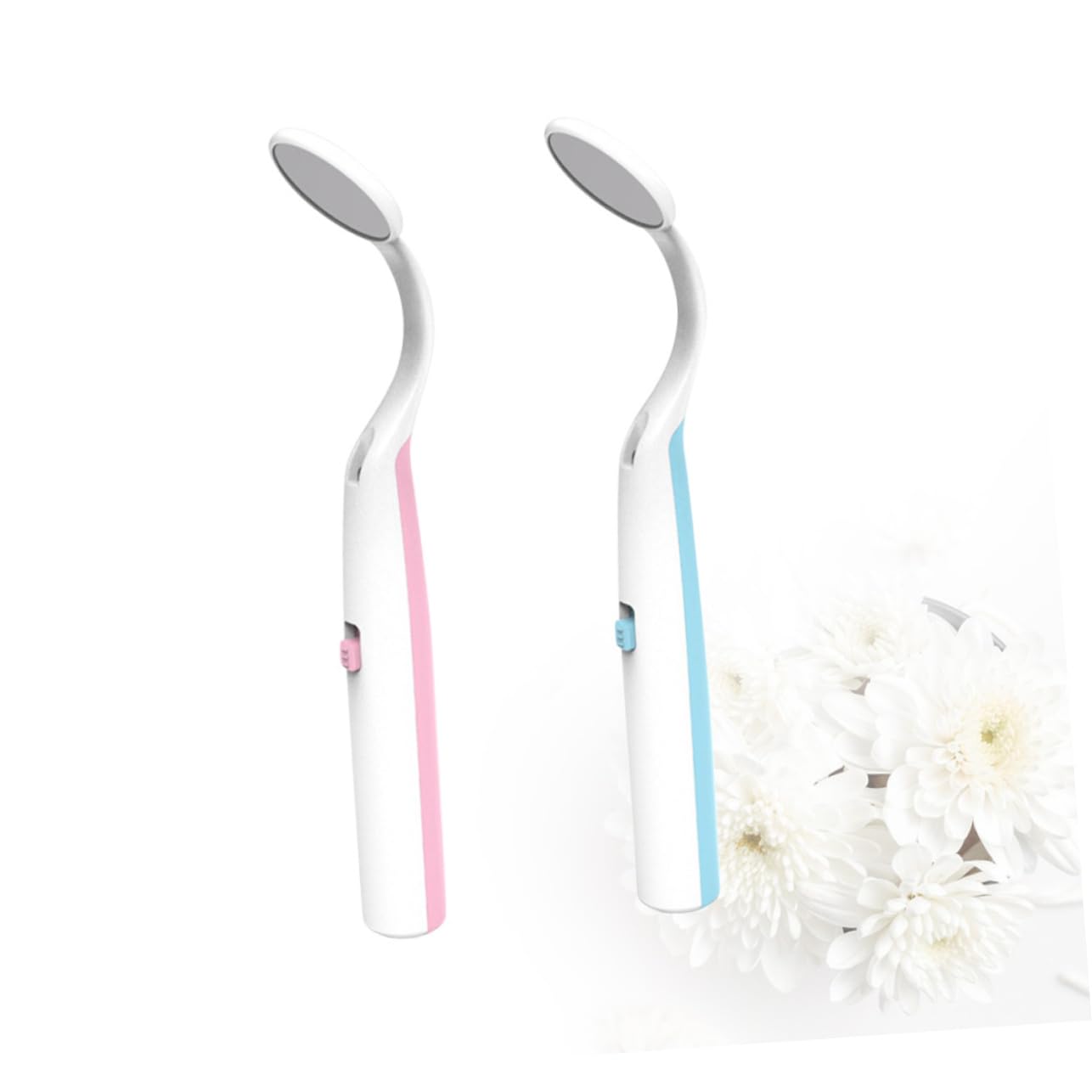 2 szt Lusterko Dentystyczne LED z Funkcją Przeciwmgielną Sztuk Kolorach Niebieskim i Różowym Praktyczne Narzędzie Do Kontroli i Inspekcji Zębów dla Stomatologów