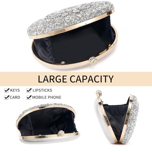 Image of Sparkly Women's Evening Clutch Purses Rhinestone Bag Luxury Handbags For Weddings Formal Prom Party