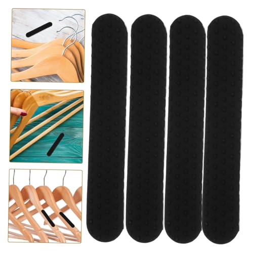 Ciieeo 100 Stück Anti-Rutsch Kleiderbügel Aufkleber Transparent Silikon Schutzstreifen Für Holzbügel 4.4X0.8 Zoll rutschfeste Kleiderbügelstreifen Für Kleidung Aufbewahrung Und Organisation