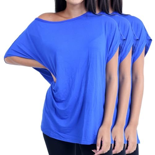 T-shirt surdimensionné femme lot de 3 hauts amples bleu marine taille 36-38