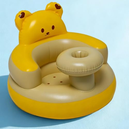 Asiento hinchable infantil con soporte de espalda para suelo y viaje 7