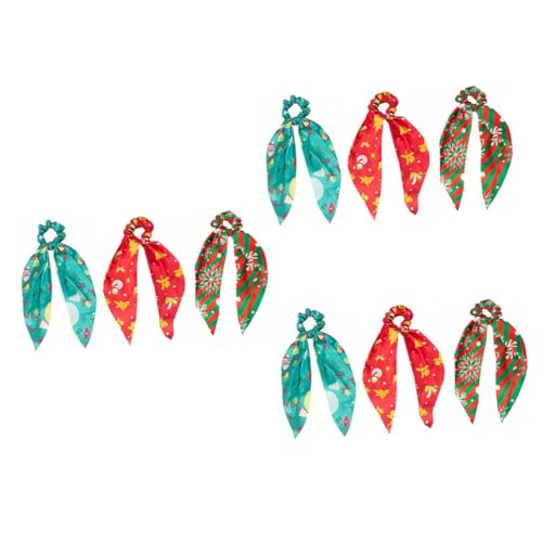 Élastiques à cheveux rubans de Noël pour femme accessoires de coiffure 3 pièces