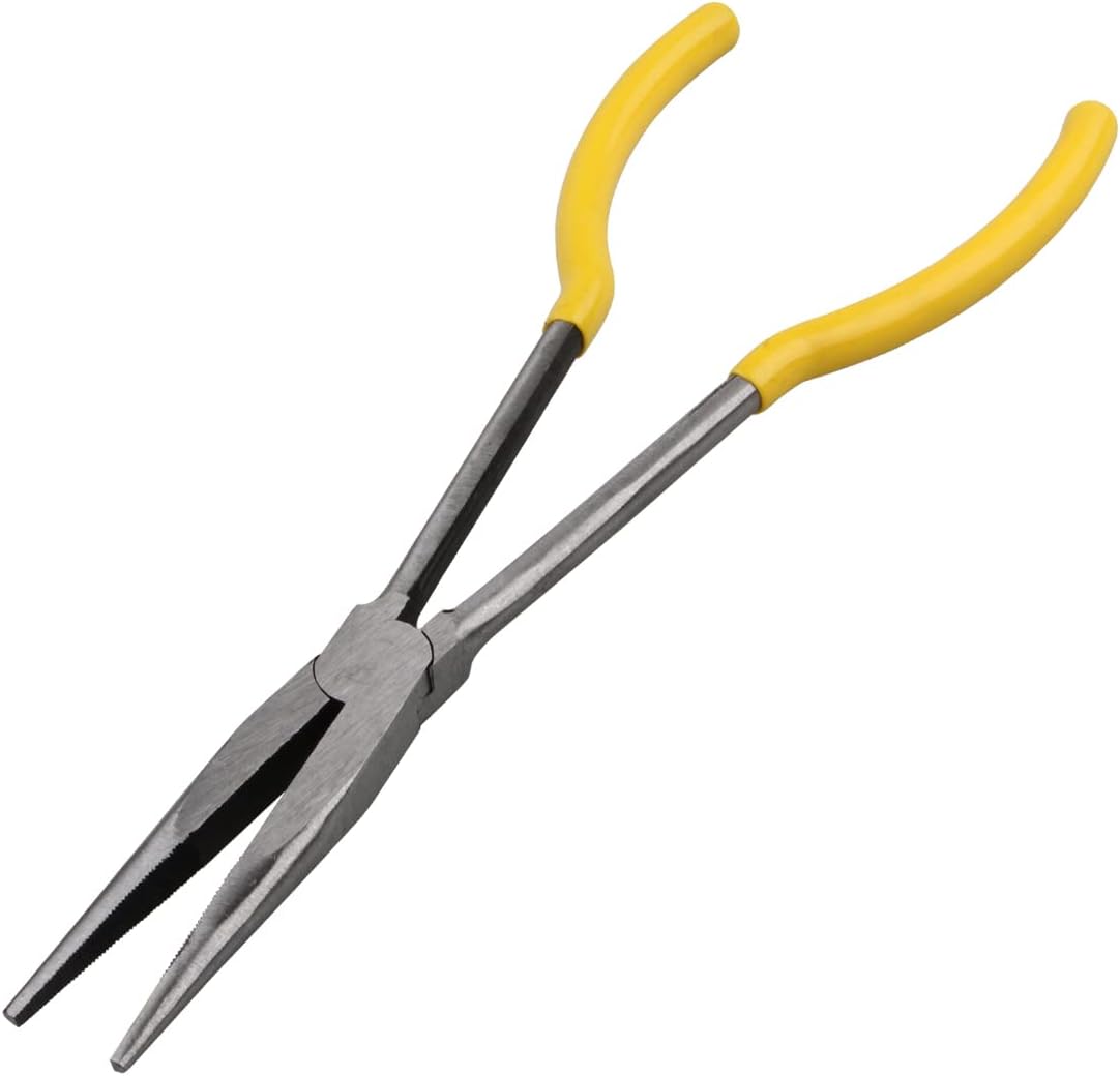 Long Reach Needle Nose Pliers, 11" Straight Pliers for Jewelry Making, Mechanics or Home Repairing