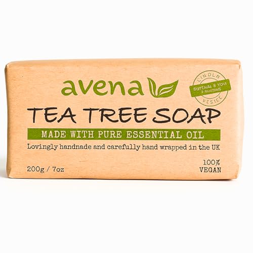Tea Tree Soap Bar 200g – Natural Tea Tree Oil Soap – Handmade in UK | Antifungal, Vegan, Face & Body Use