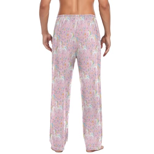 Laprad Men's Pajama Pants Lounge Comfy Pjs Bottoms Cartoon Unicorns Soft Sleep Pant with Pockets3
