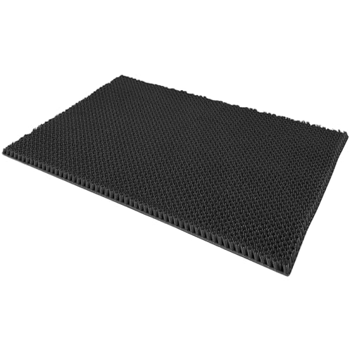 Home Tresor - Zerbino in Gomma Resistente alle Intemperie Tappeto Ingresso Antiscivolo Asciugapassi Antibatterico Antipolvere con Setole - Nero 40x60 cm